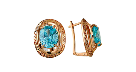 ср129 Серьги с крупными фианитами.