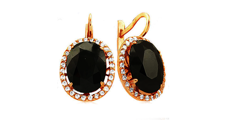 ср135 Нарядные серьги с  крупными фианитами 