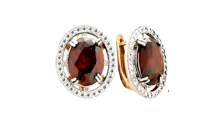 ср137 Нарядные серьги с крупными вставками.