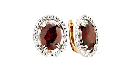 ср137 Нарядные серьги с крупными вставками.