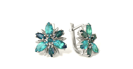 ср138 Цветные камни в серьгах.