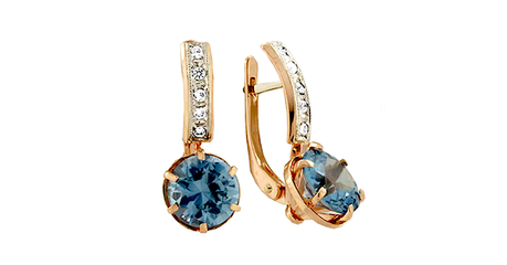 ср147 Серьги с крупными фианитами 