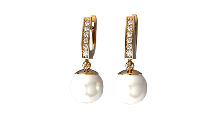 ср158 Серьги-подвески с жемчужинками 