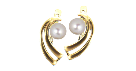 ср161 Простота и изысканность. Серьги с жемчугом 