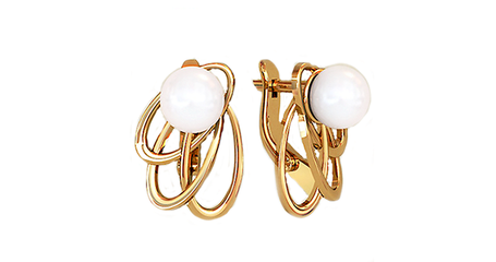 ср168 Серьги на английском замке с жемчугом 