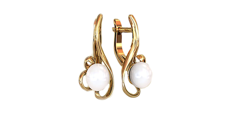 ср170 Серьги с белым жемчугом 