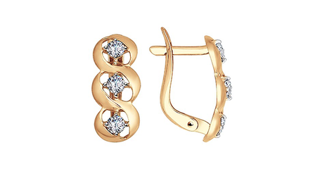 ср178 Серьги из золота с фианитами