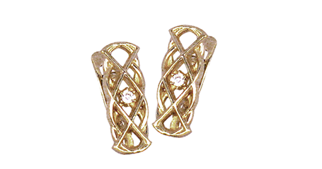 ср190 Серьги ажурные с фианитами 