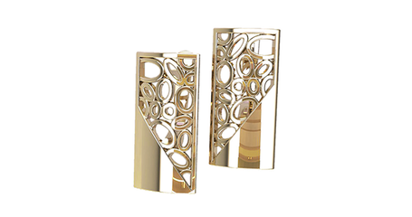 ср194 Прямоугольные  серьги из золота