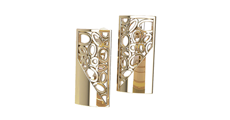 ср194 Прямоугольные  серьги из золота