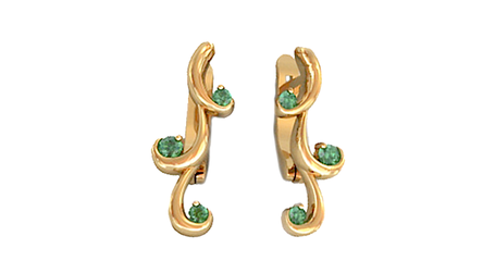 ср197 Серьги-веточки с фианитами 