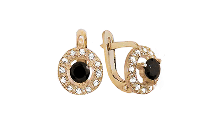 ср204 Серьги классической формы с фианитами  