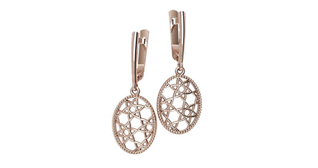 ср224 Висячие серьги без камней 