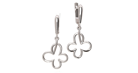 ср230 Золотые серьги в форме клевера