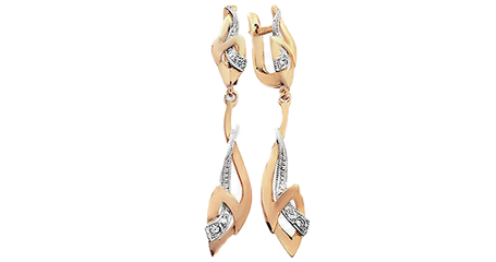 ср252 Длинные серьги с фианитами 