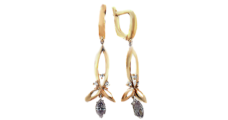 ср253 Длинные серьги с фианитами 