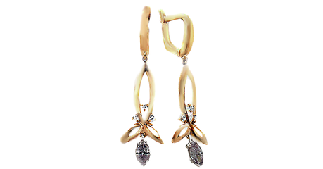 ср253 Длинные серьги с фианитами 