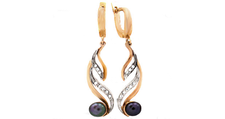 ср259 Серьги-подвески с жемчугом 