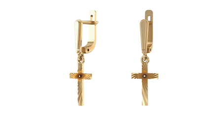 ср264 Серьги-подвески в виде крестиков 