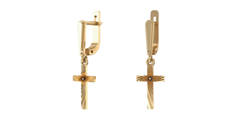 ср264 Серьги-подвески в виде крестиков 