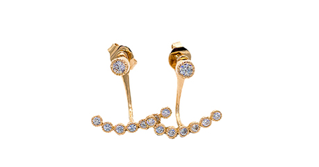 сц060 Серьги-джекеты с фианитами 