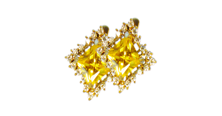 ск020 Серьги с крупными квадратными камнями