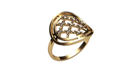 ск031 Кольцо с фианитами