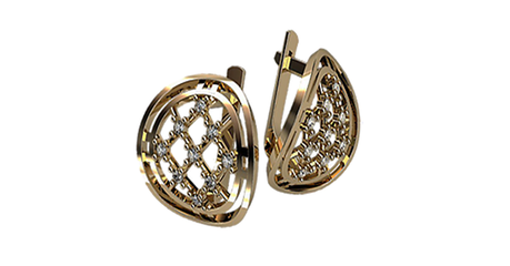 ск032 Серьги с фианитами 