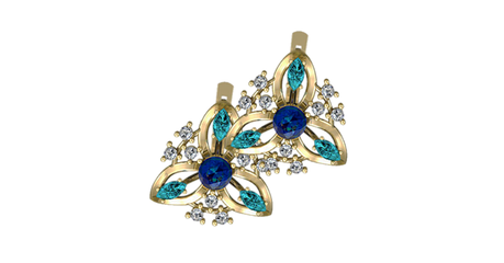 ск042 Серьги с фианитами