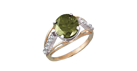 ск043 Кольцо с крупными фианитами