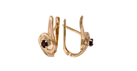 ск062 Золотые серьги с фианитами