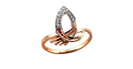 ск063 Кольцо с фианитами 