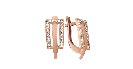 ск079 Золотые серьги с фианитами.