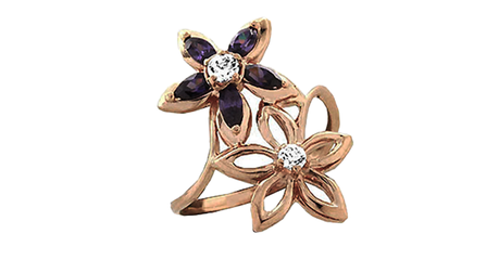 ск081 Кольцо с фианитами 