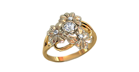 ск084 Кольцо с фианитами 