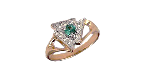 ск097 Кольцо треугольной формы 