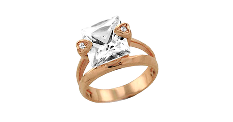 ск104 Кольцо с фианитом огранки 