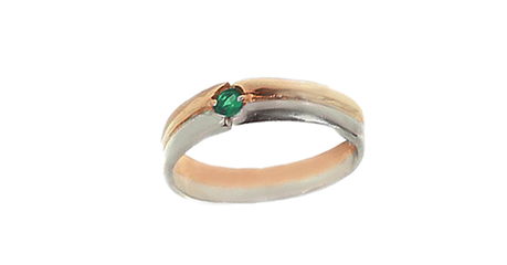 ск126 Кольцо комбинированное с фианитом 