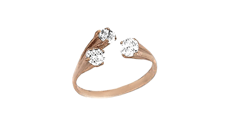 ск133 Кольцо разомкнутое с тремя камнями 