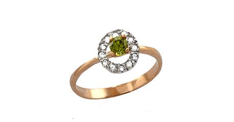 ск150 Круг из фианитов в золотом кольце 